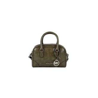 Michael Kors Handbags, female, Green, Size: ONE SIZE Thompson Extra-Small Distressed Convertible Satchel