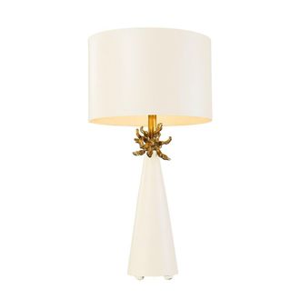 Loops Table Lamp Cone Shaped Base Painted Cylinder Shade White LED E27 60W