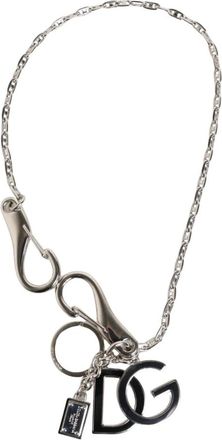 Dolce & Gabbana Zilveren DG Logo Sleutelhouder Sleutelhanger - unisex - Sleutelhangers & Tashangers - Grijs - ONE Size - Accessoires