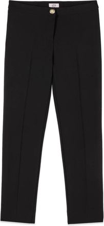 Oltre Technische Stoffen Broek - Dames - Slim Fit Broeken - Zwart - S - Leer - Broeken