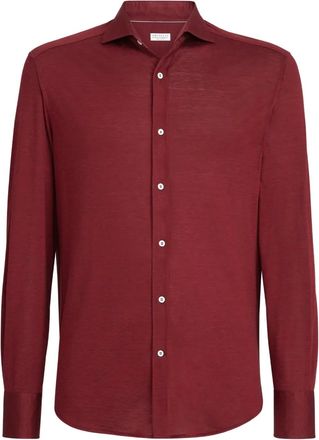 Brunello Cucinelli Overhemd met knoopsluiting en lange mouwen - Rood
