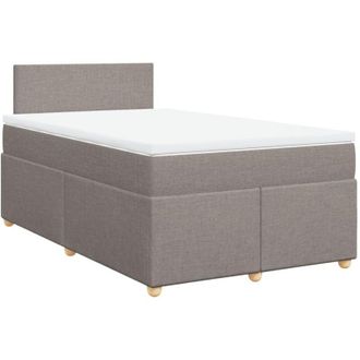 vidaXL Vidaxl - Cama Box Spring Con Colch&oacute;n Tela Gris Taupe 120x200 Cm