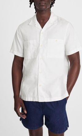 Madewell Twill Camp Shirt in White at Nordstrom, Size X-Large