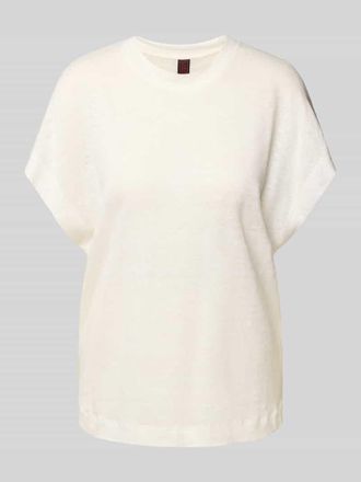 Stefanel Loose Fit T-Shirt aus reinem Leinen in Weiss, Gr&ouml;&szlig;e S