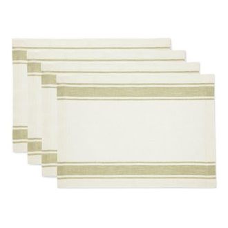 Solino Home Linen Placemats - Country Stripe in Cream at Nordstrom, Size Medium