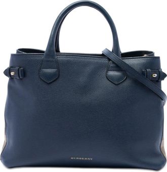 Burberry Pre-owned Burberry Medium Leather and House Check Banner Satchel Ladies O0N3COBJI5L7F6IS