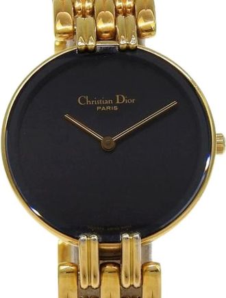 Dior Pre-owned Bagheera Gold Plated Quartz - Dames - Vintage Horloges - Zwart - ONE Size - Vintage