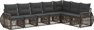 vidaXL Conjunto De Sof&aacute;s De Jard&iacute;n 7 Uds. Gris Y Gris Oscuro Vidaxl