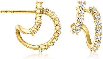 Ross-Simons Lab-Grown Diamond Double-Hoop Earrings in 18kt Gold Over Sterling