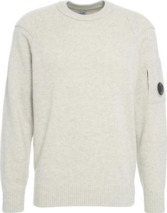 C.P. Company Crewneck Lens Sweater - Heren - Ronde hals truien - Grijs - L - Wol - Truien & Vesten