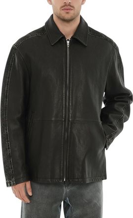 Diesel Black Panelled Leather Jacket