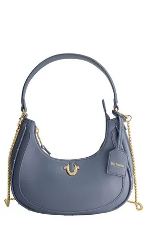 True Religion Zip Top Crescent Hobo Bag in Blue at Nordstrom