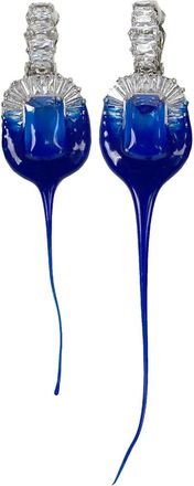 Ottolinger Diamond Dip oorclips - Blauw