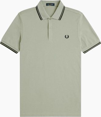Fred Perry Mens Fred Perry Twin Tipped Fred Perry Polo Shirt - Tan - Size: 42