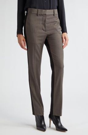 Helmut Lang Colorblock Slim Fit Suit Pants in Light Brown Melange - 21G at Nordstrom Rack