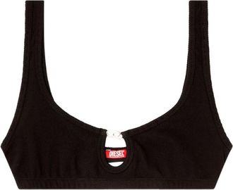 Diesel Black Solid Scoop Neck Top
