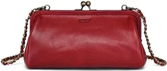 OLD TREND Iris Genuine Leather Vintage Frame Crossbody Bag in Maroon at Nordstrom