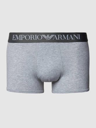Emporio Armani Trunks mit Logo-Bund in Anthrazit Melange, Gr&ouml;&szlig;e S