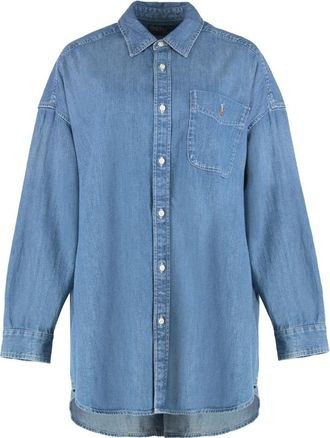 Polo Ralph Lauren Oversized Denim Shirt - Dames - Spijkeroverhemden - Blauw - M - Denim - Overhemden