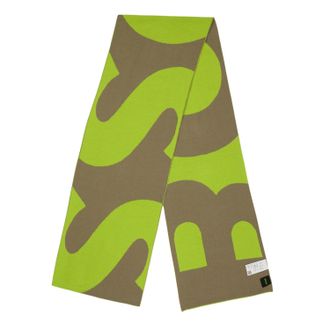 HUGO BOSS Gebreide sjaal met letters (Licht/groen)
