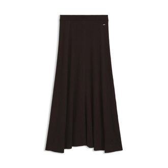 BOSS Maxi skirt in ribbed virgin wool