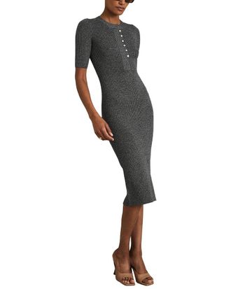 Reiss Sandy Knitted Button Wool-Blend Dress