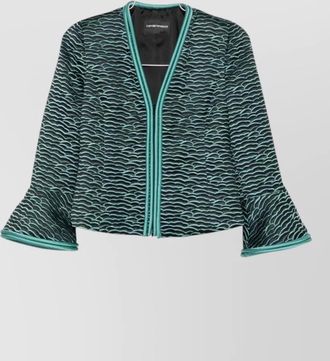Emporio Armani blazer contrast trim flared sleeves open front