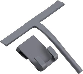 OEM [mai Usato]tergivetro In Silicone Per Doccia Con Anima In Acciaio Inox, Tergivetro Per La Pulizia Del Vetro Del Bagno, 22,7 X 21,5 Cm, Grigio