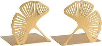 OEM Ginkgo - Juego De 2 Sujetalibros Decorativos De Metal Color Oro Con Dise&ntilde;o Calado