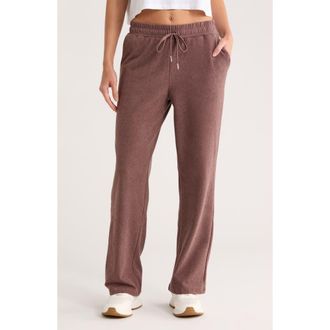 Jessica Simpson Tie Waist Straight Leg Pants in Chicory Coffee Heather at Nordstrom Rack, Size Large