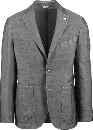 L.B.M. 1911 Grey Linen Cotton Rounded Jacket