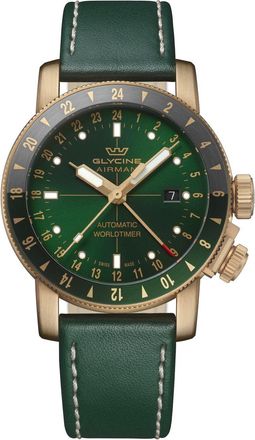Glycine Mens Airman Contemporary Bronze GMT 44mm Automatic Watch