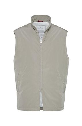 ベスト・ジレ BRUNELLO CUCINELLI SS24 GILET (MH5672006 C011 LIGHT GREY) Brunello Cucinelli Padded Cotton Gilet Pearl Grey at