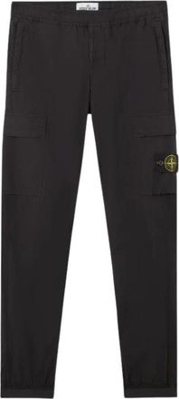 Stone Island Slim-fit broeken - Heren - Slim Fit Broeken - Zwart - W33 - Leer - Broeken