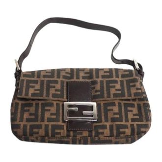 Fendi Pre-owned Canvas Shoulder Bag - Dames - Pre-owned - Bruin - Maat: ONE Size Leer