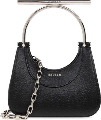 Alexander McQueen Schoudertas met logo - Dames - Handtassen - Zwart - ONE Size - Leer - Tassen