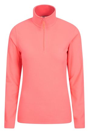 Mountain Warehouse Camber Half Zip Womens Fleece - Lightweight, Warm & Cosy Half Zip Sweatshirt Top - Camping, Outdoors, Travelling & Hiking Diva Pink XXS