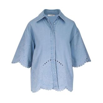 Zimmermann Dames, Blouses & Shirts, Blauw, Maat: 2XS Denim