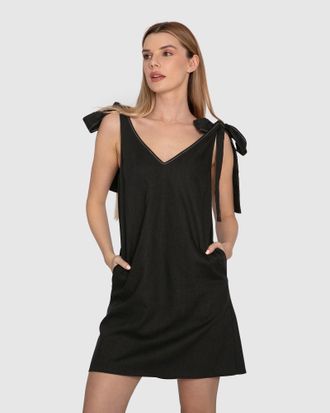 Belle & Bloom Burning Love Tie Shoulder Mini Dress