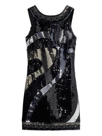 Pucci sequin-embellished sleeveless mini dress - women - Polyester/Silk/Acetate - 42 - Black