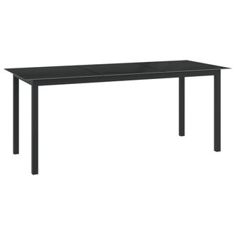 vidaXL Mesa De Aluminio Y Vidrio 190x90x74 Cm Negro