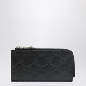Gucci Black GG Emblem zip card holder