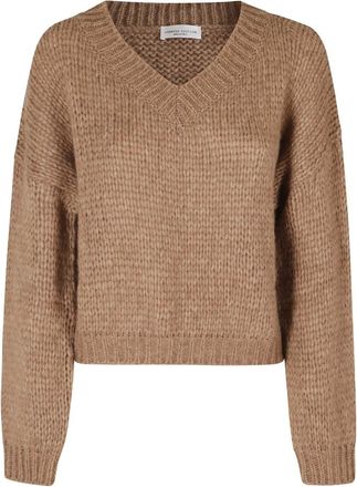 Roberto Collina Scollo V ML - Knitwear - Mujer - Marr&oacute;n - XS