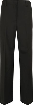 Max Mara Visivo Palazzo Broek - Dames - Wijde Broeken - Zwart - M - Wol - Broeken