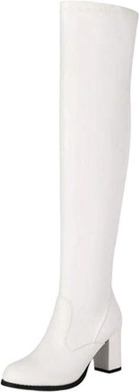 Generic Women Over Knee Stretch Boots Winter Chunky Heel Elegant Casual Office Long Boot