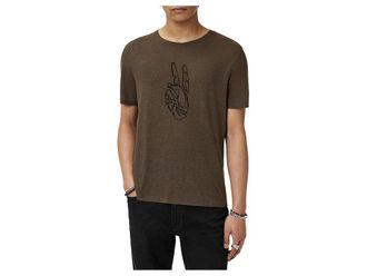 John Varvatos Cording Peace T-Shirts KG6971F25 Mens T Shirt Teakwood : 2XL, Linen/Modal