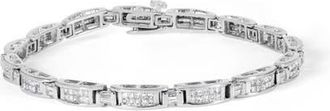House of Brilliance 14K White Gold 2.0 Cttw Baguette and Princess-Cut Diamond Tennis Bracelet at Nordstrom