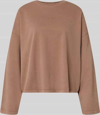 Oh April Regular Fit Sweatshirt mit Label-Detail in Mittelbraun, Gr&ouml;&szlig;e XS