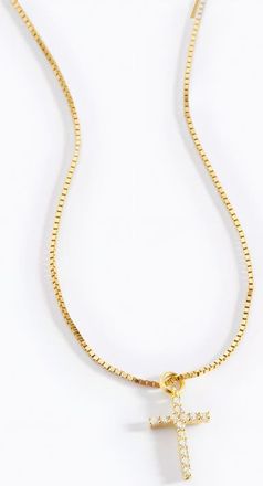 Mint & Lily Pave Cross Necklace in 18K Gold Over Sterling Silver at Nordstrom, Size 16