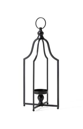 Glitzhome Modern Farmhouse Metal Decorative Lantern Candle Holder in Black at Nordstrom, Size Small